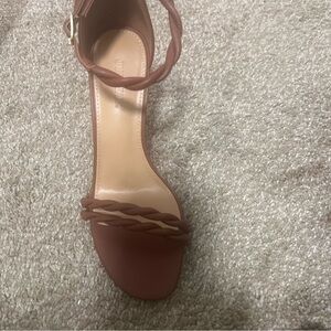 Chic Brown High Heel Sandals with Ankle Strap